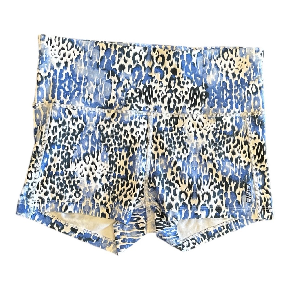 Lorna Jane Blue and White Athletic Shorts with Abstract Print
